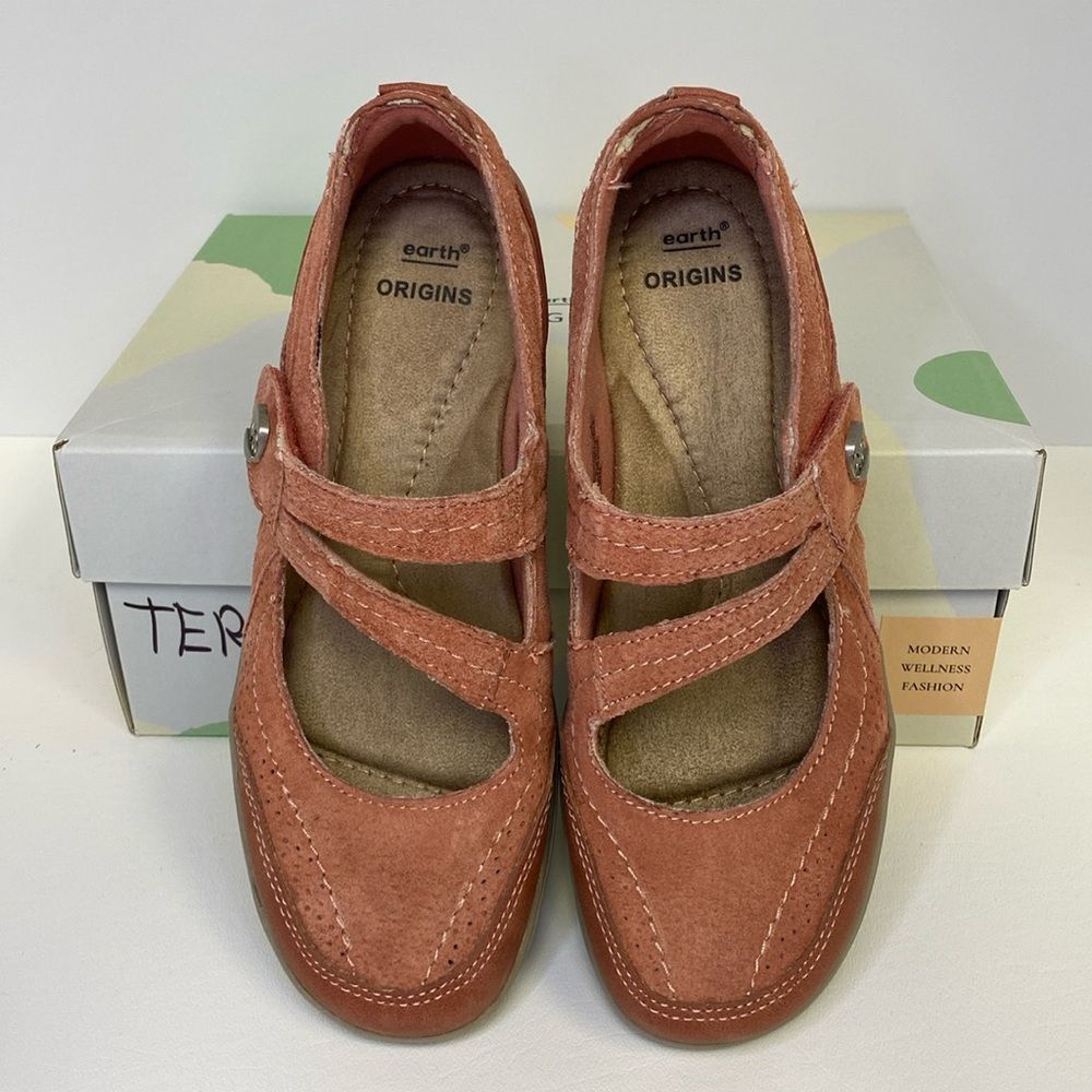 Earth Origins Rapid Troy Terra Cotta Suede Sneaker Mary Jane Size 6.5 - Picture 2 of 13